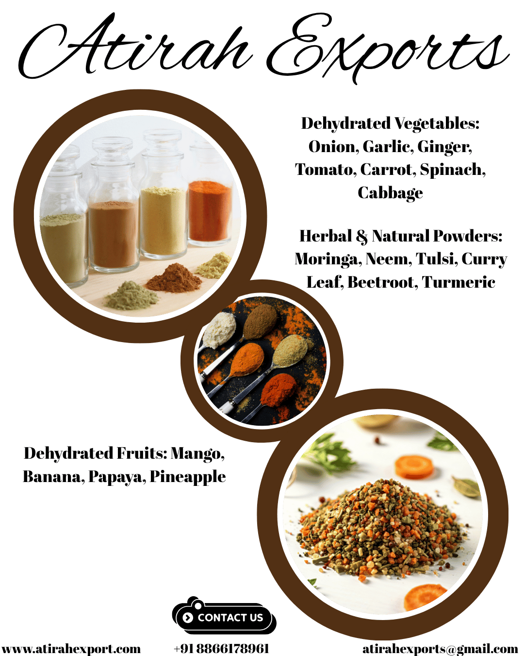 Dehydrated Powders Exporter from India | Natural Food Powders Supplier – Atirah Exports