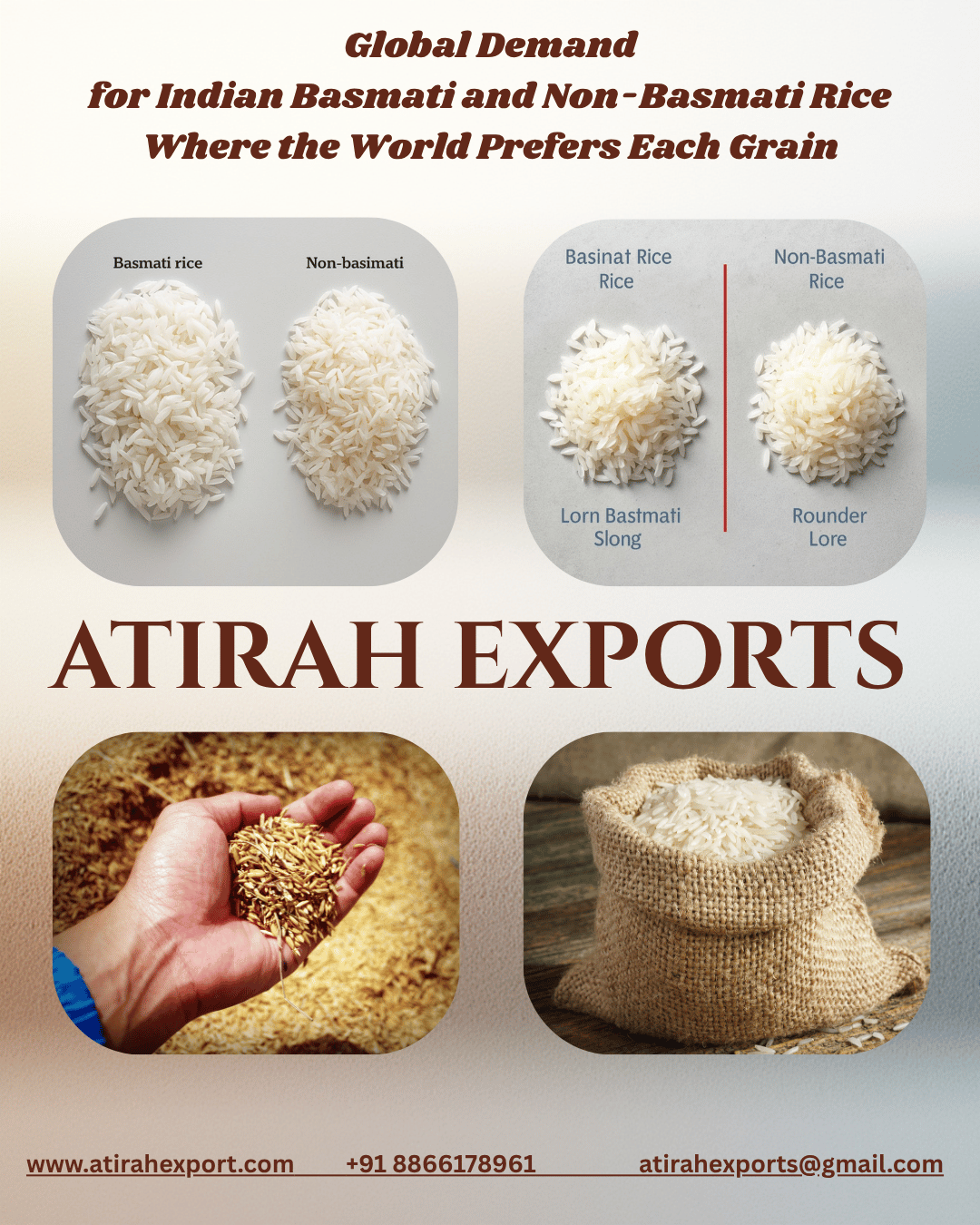 Demand Basmati Rice Indian Basmati and Non-Basmati Rice Export Trends - Atirah Exports