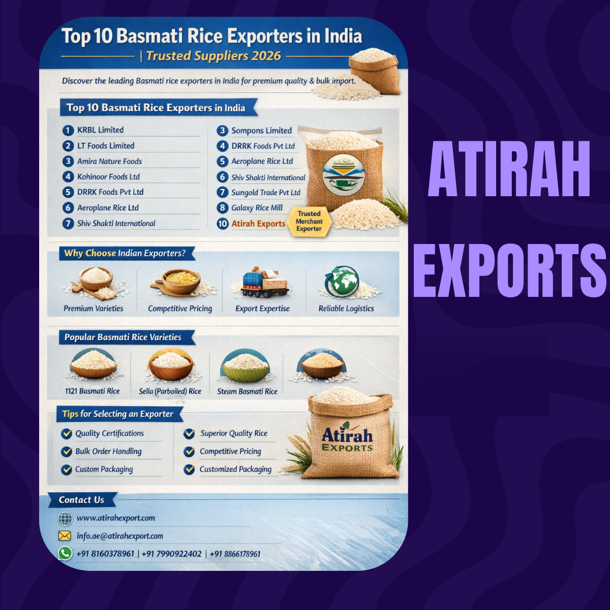 Top 10 Basmati Rice Exporters in India | Trusted Suppliers 2026